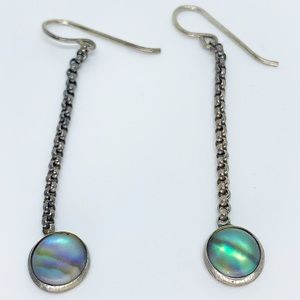 Abalone Sterling Silver Drop Earrings